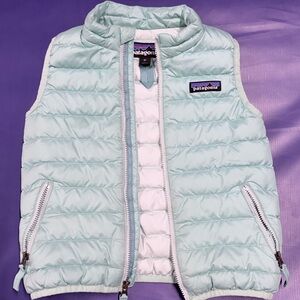 Patagonia Teal Green Blue Puffer Vest 3T
